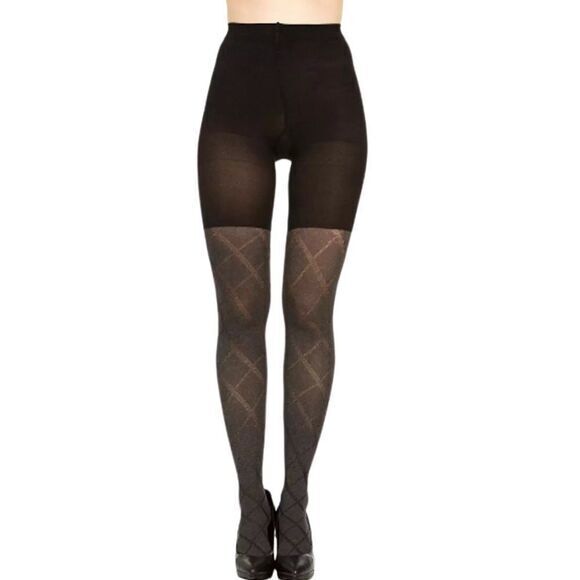Love Your Assets Tights Sz 2 5’1”-5’11” 125-155 Reversible Diamond Black Shaping - Picture 1 of 5